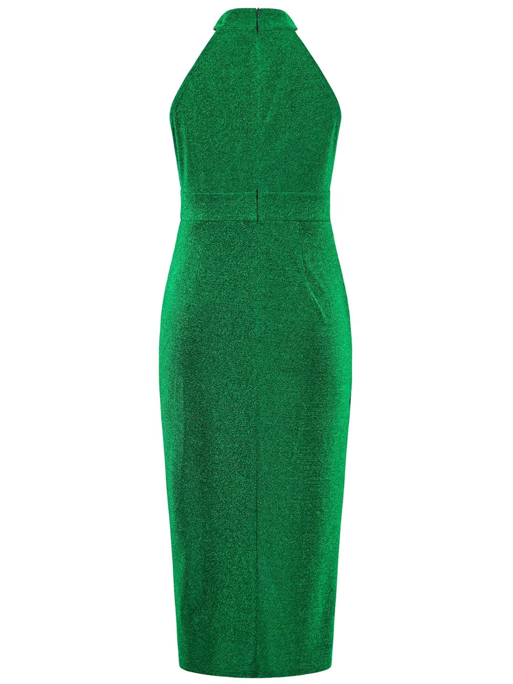 Slit Ruched Mock Neck Sleeveless Dress - Korvel