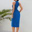 Slit Ruched Mock Neck Sleeveless Dress - Korvel