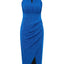 Slit Ruched Mock Neck Sleeveless Dress - Korvel