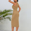 Slit Ruched Mock Neck Sleeveless Dress - Korvel