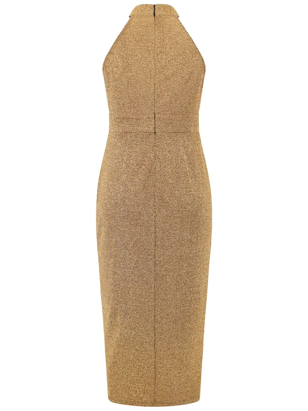 Slit Ruched Mock Neck Sleeveless Dress - Korvel