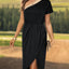 Elegant Slit Single Shoulder Midi Dress