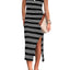 Slit Striped Round Neck Sleeveless Midi Dress - Korvel