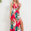 Slit Tied Printed Surplice Dress - Korvel