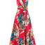 Slit Tied Printed Surplice Dress - Korvel