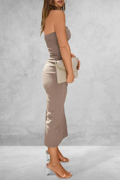 Slit Tube Midi Dress - Korvel