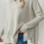 Slit V-Neck Dropped Shoulder Sweater - Korvel
