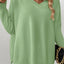 Slit V-Neck Dropped Shoulder Sweater - Korvel