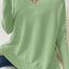 Slit V-Neck Dropped Shoulder Sweater - Korvel