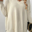 Slit V-Neck Dropped Shoulder Sweater - Korvel