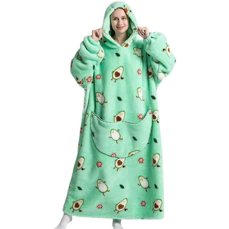 Oversized Long Blanket Hoodie for Cozy Comfort