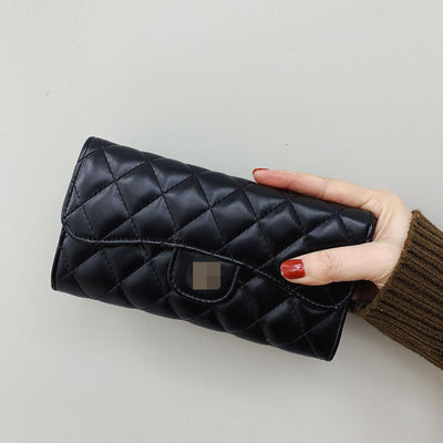 Elegante Cartera Pequeña Plegable con Bordado de Diamantes