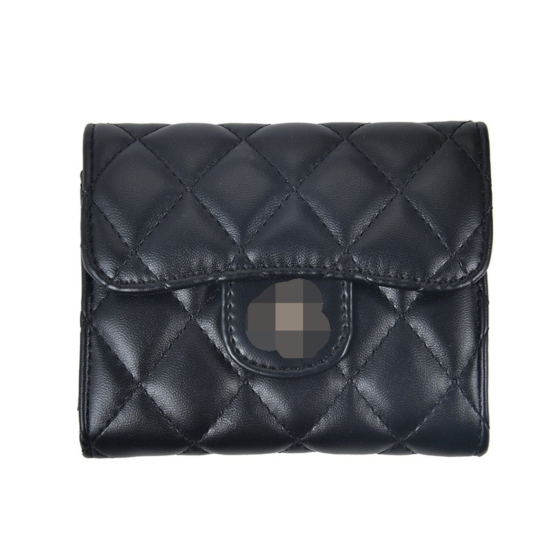 Elegant Small Folding Wallet with Diamond Embroidery