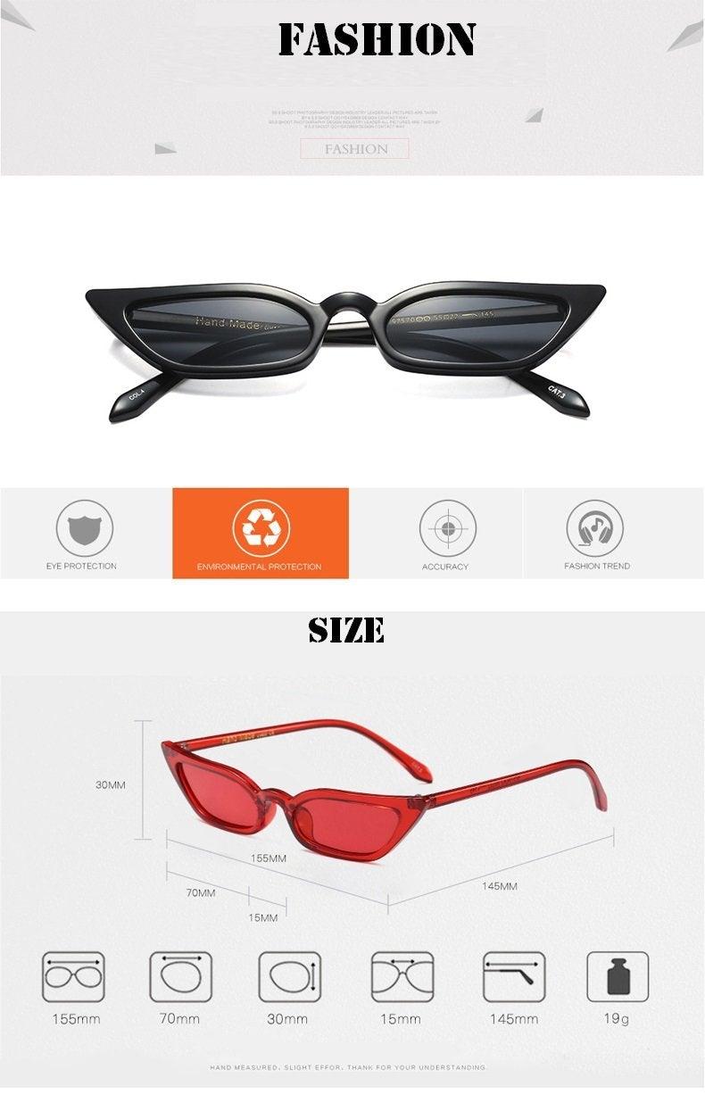 Small Leopard Cat Eye Sunglasses - Vintage UV Protection