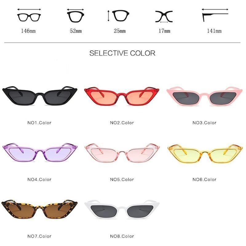 Small Leopard Cat Eye Sunglasses - Vintage UV Protection