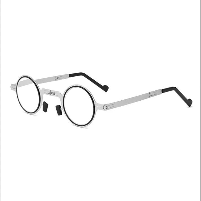 Lunettes de lecture rondes en métal pliables avec protection contre la lumière bleue