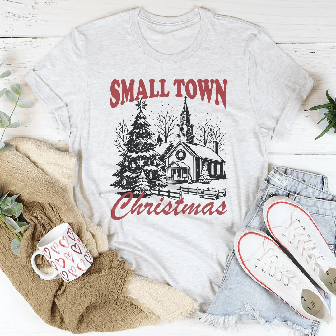 Camiseta navideña de pueblo pequeño