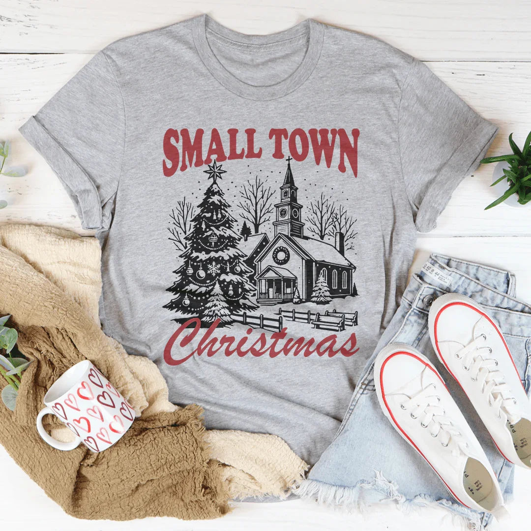 Camiseta navideña de pueblo pequeño