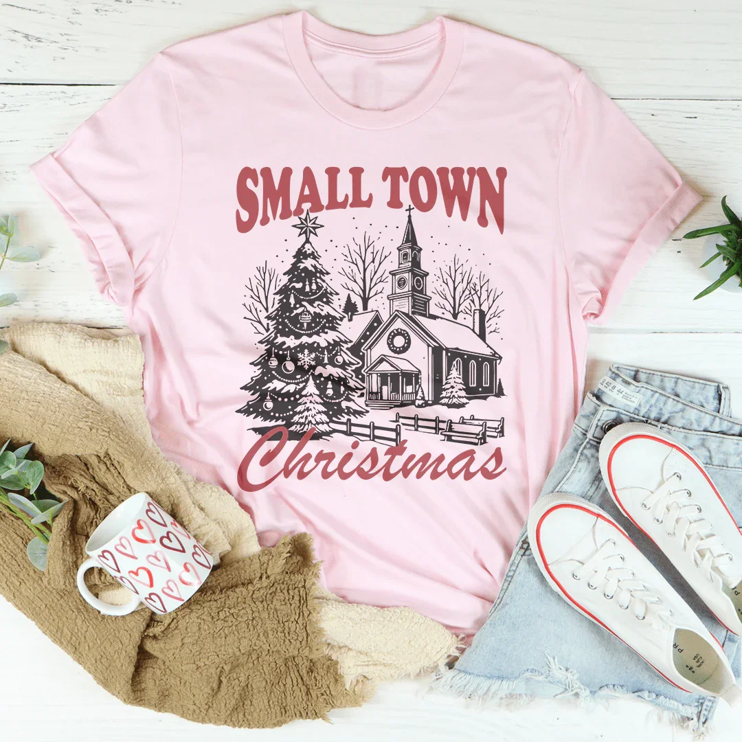 Camiseta navideña de pueblo pequeño