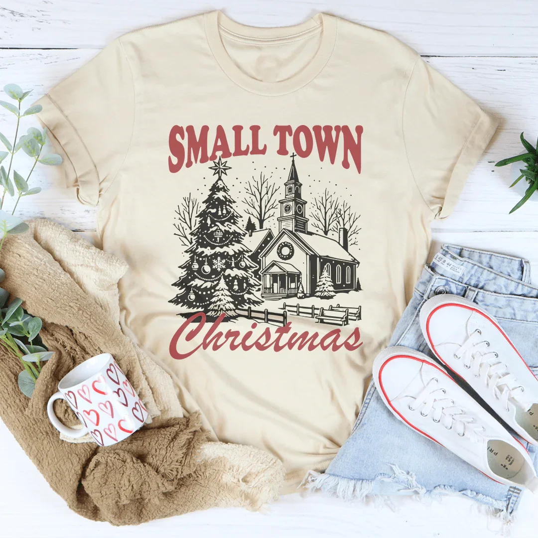 Camiseta navideña de pueblo pequeño