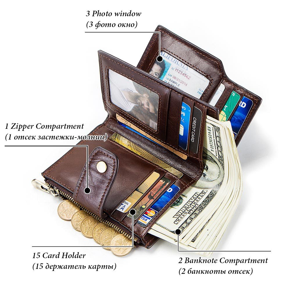 Smart Anti-Lost Wallet Men's Leather Wallet RFID Anti-theft Brush Coin Purse Bluetooth Link Multifunctional - Korvel