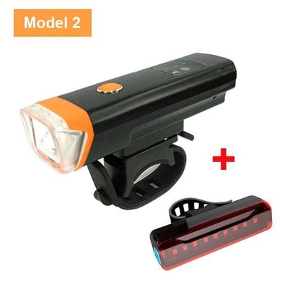 Juego de luces de bicicleta de inducción inteligente - Recargable por USB y resistente al agua
