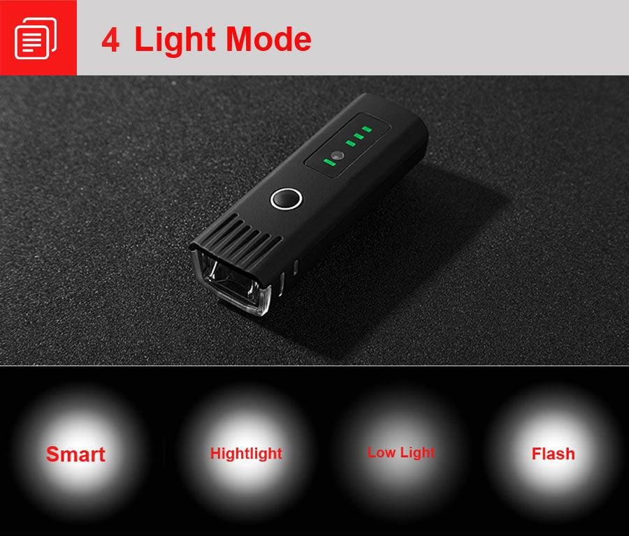 Juego de luces de bicicleta de inducción inteligente - Recargable por USB y resistente al agua