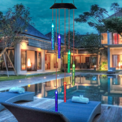 Smart LED Solar Powered Wind Chime Lamp - Unique Outdoor Decor