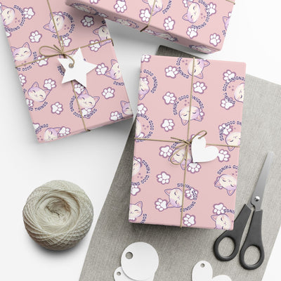 Papel de Regalo con Patrón de Gato Sonriente - Papel de Regalo Multiusos
