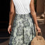 Smocked Printed Round Neck Tank Dress - Korvel