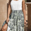 Smocked Printed Round Neck Tank Dress - Korvel