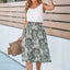 Smocked Printed Round Neck Tank Dress - Korvel