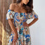 Smocked Printed Short Sleeve Maxi Dress