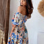 Smocked Printed Short Sleeve Maxi Dress