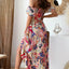 Smocked Printed Short Sleeve Maxi Dress