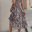 Smocked Printed Wide Strap Dress - Korvel