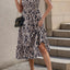 Smocked Printed Wide Strap Dress - Korvel