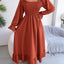 Smocked Square Neck Flounce Sleeve Dress - Korvel