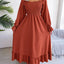 Smocked Square Neck Flounce Sleeve Dress - Korvel