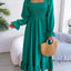Smocked Square Neck Flounce Sleeve Dress - Korvel