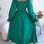Smocked Square Neck Flounce Sleeve Dress - Korvel