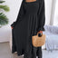 Smocked Square Neck Flounce Sleeve Dress - Korvel