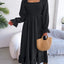 Smocked Square Neck Flounce Sleeve Dress - Korvel