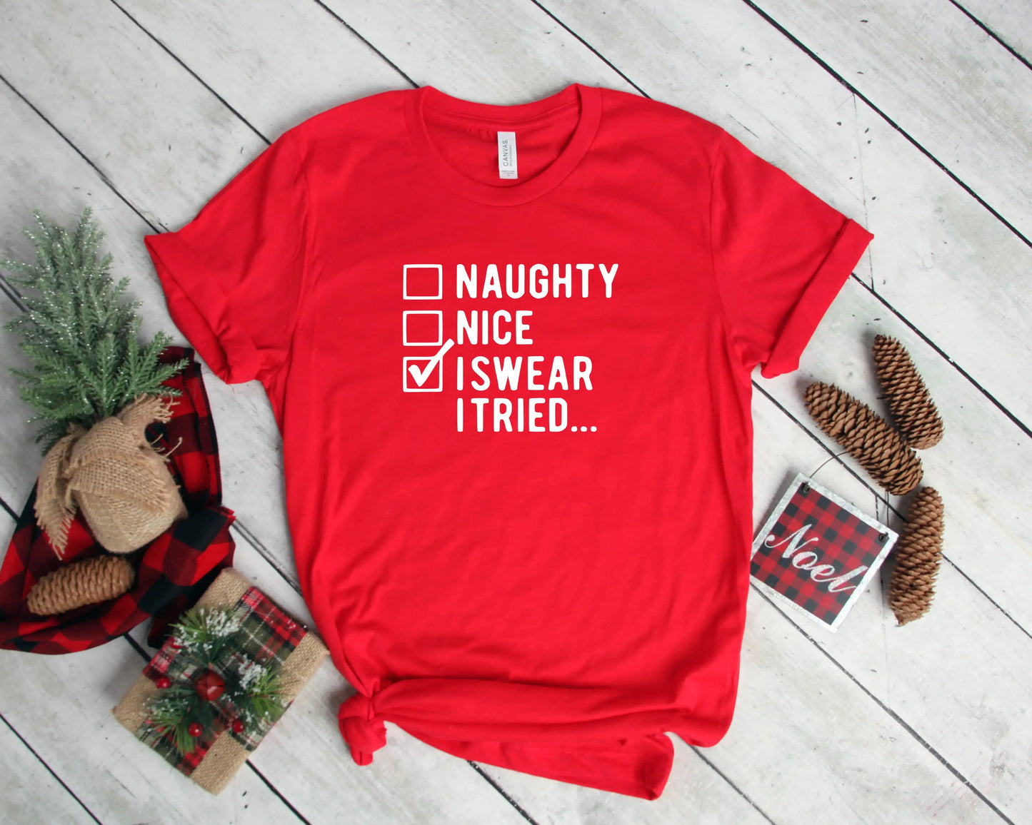 T-shirt de Noël drôle I Swear I Tried