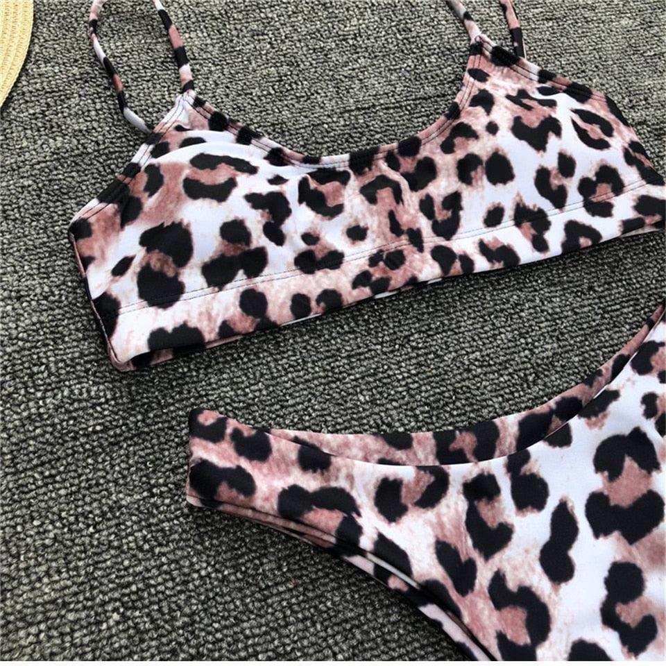 Conjunto de Bikini Elegante con Estampado de Serpiente para Mujeres
