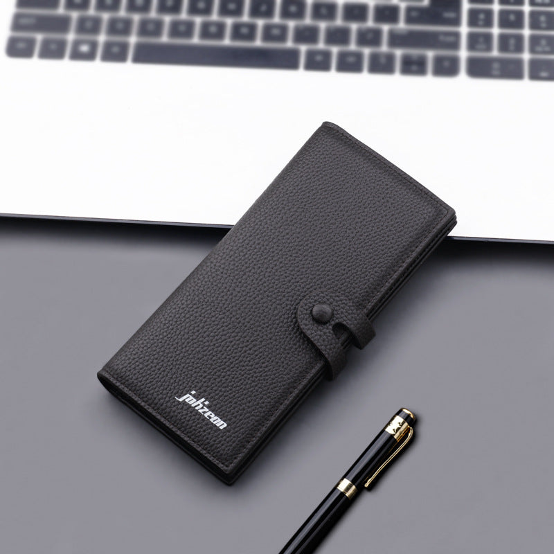 Snap Wallet Men's Long Button Wallet - Premium Design