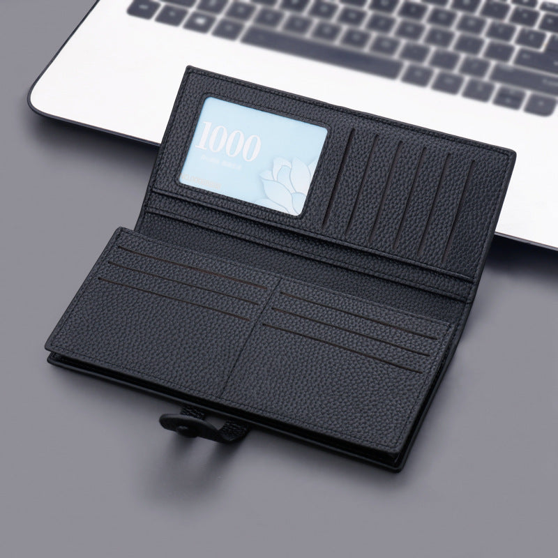 Snap Wallet Men's Long Button Wallet - Premium Design