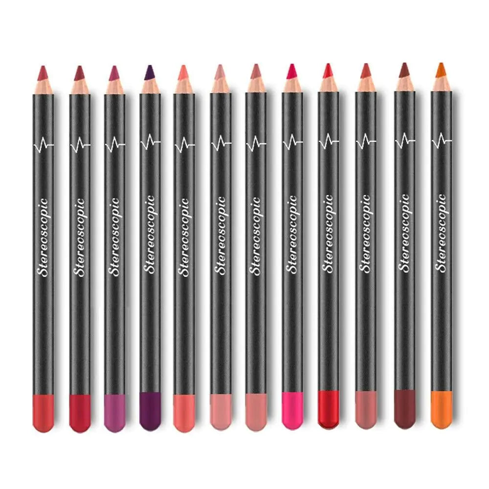 Ensemble de 12 crayons à lèvres mats étanches