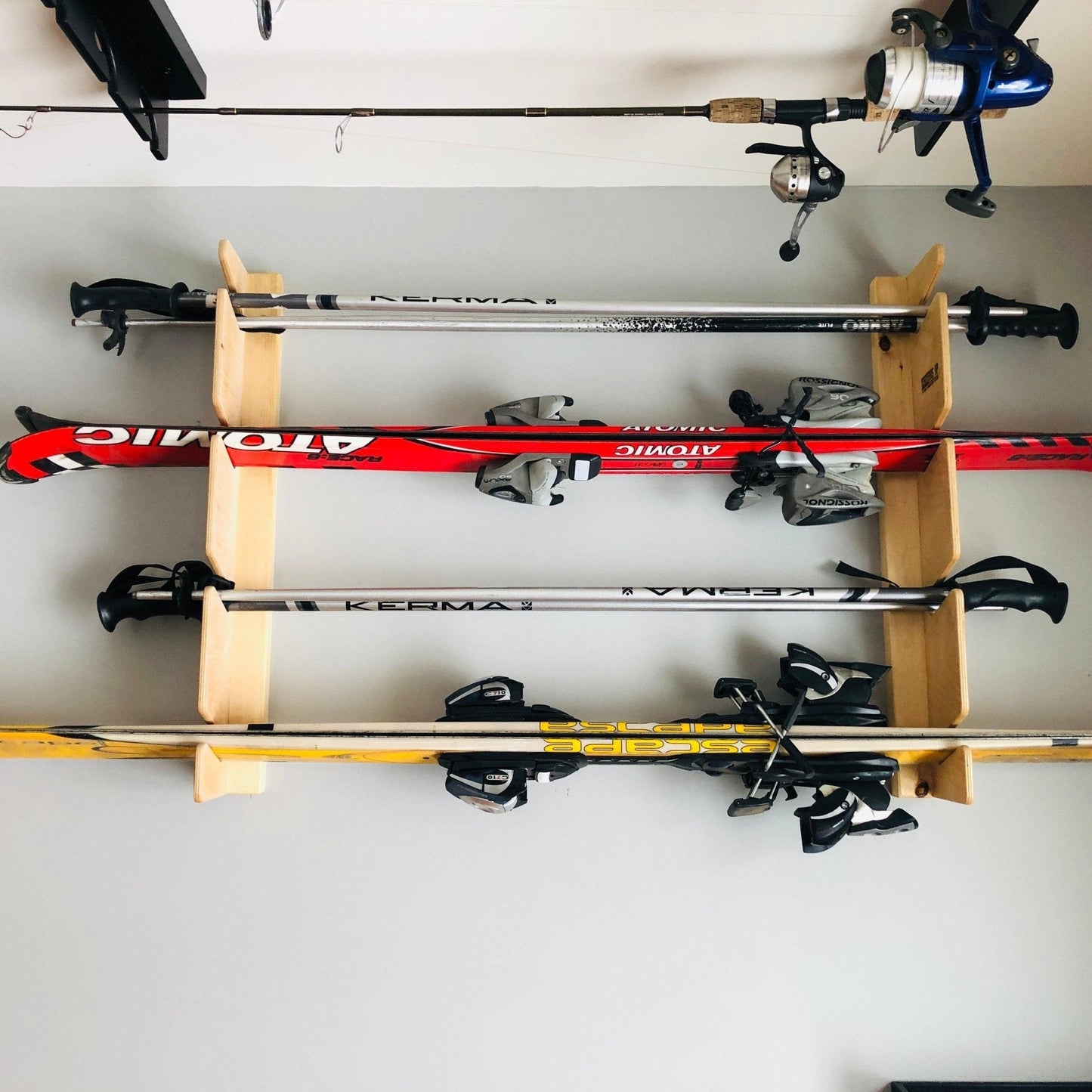 Premium Wall-Mounted Ski Rack for Organized Storage