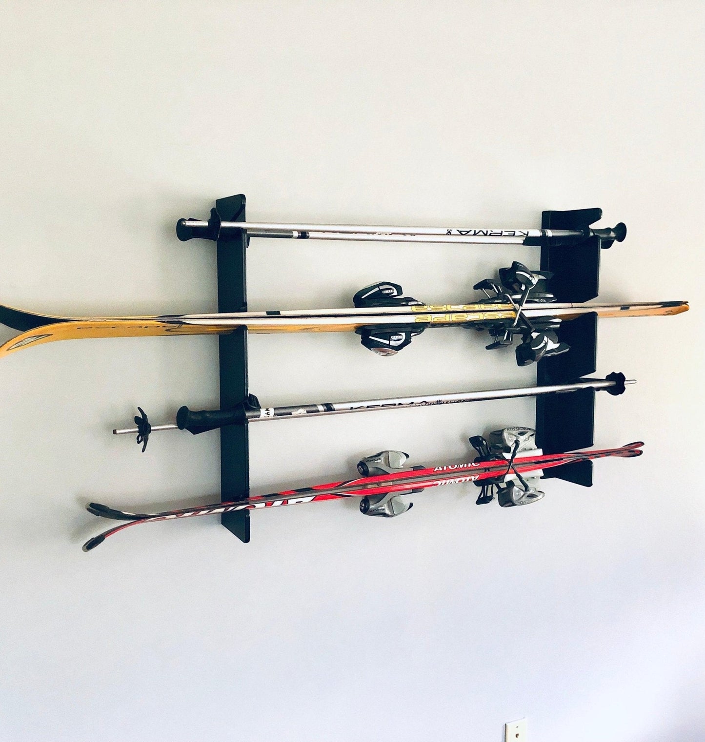 Premium Wall-Mounted Ski Rack for Organized Storage